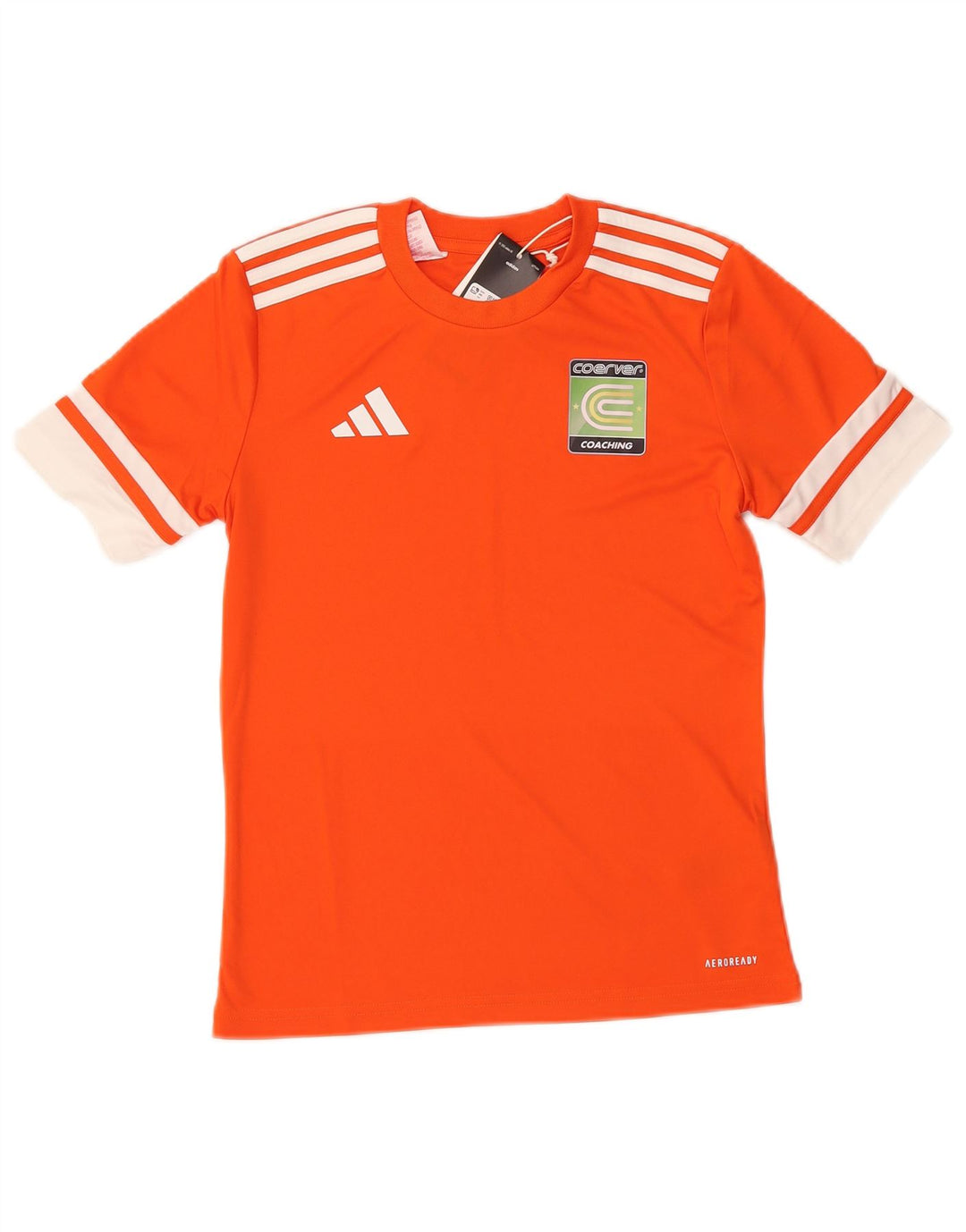 Chłopięcy T-shirt ADIDAS Aeroready z grafiką, 11-12 lat, pomarańczowy, z blokami kolorów