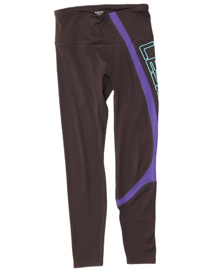 Damskie legginsy Reebok Graphic UK 12/14 w kolorze średniej czerni