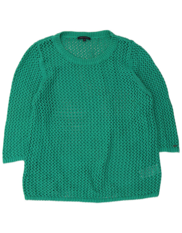 Damski sweter Tommy Hilfiger z rękawem 3/4 i dekoltem w łódkę, UK 18 XL, zielony