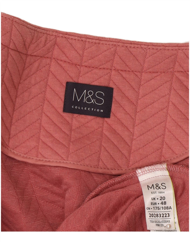 Marks & Spencer Damska marynarka z zamkiem błyskawicznym UK 20 2XL Różowy poliester