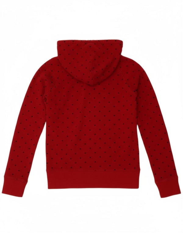 CARHARTT Womens Hoodie Jumper UK 10 Small Red Polka Dot Cotton