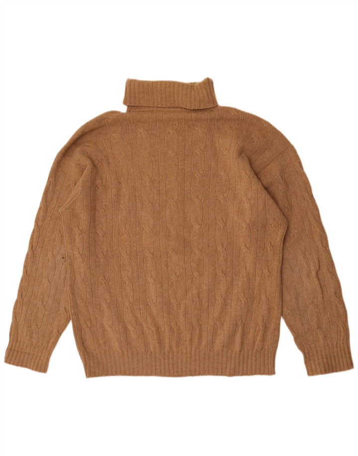 Męski sweter z golfem Benetton 2XL brązowy