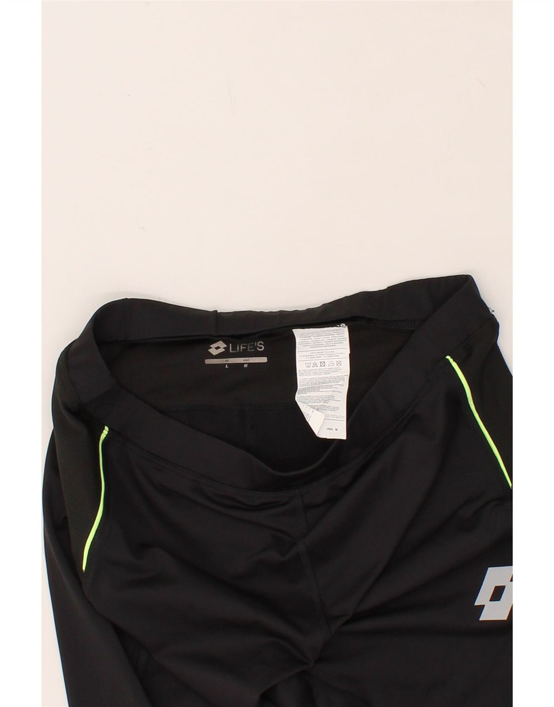 LOTTO Womens Capri Leggings UK 16 Large Black Polyester Vintage Lotto and Second-Hand Lotto from Messina Hembry 
