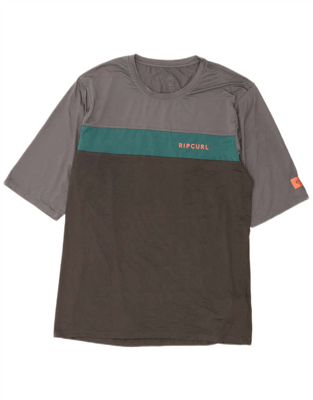 T-shirt męski RIP CURL Top 2XL Szary poliester z blokami kolorów