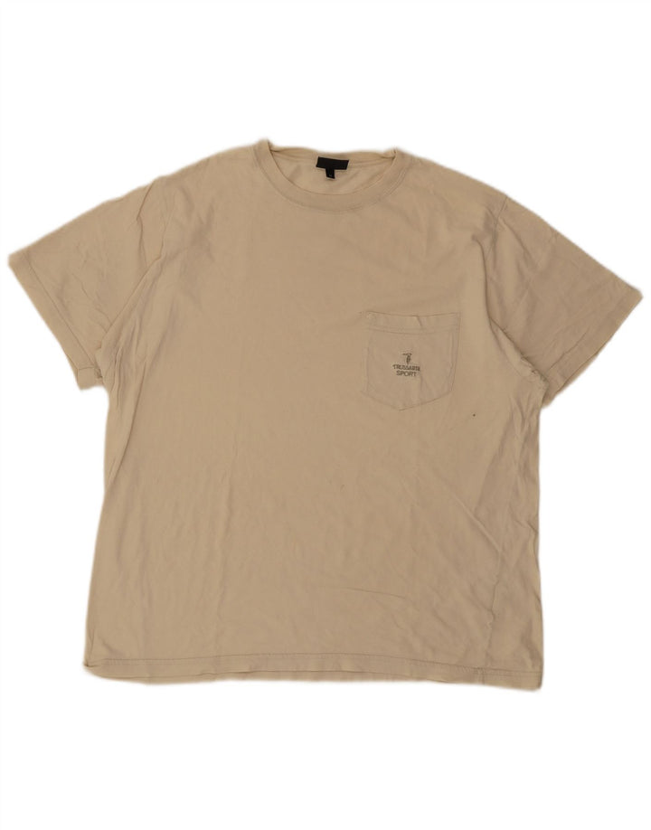 T-shirt męski Trussardi Top, średnio beżowy, bawełniany