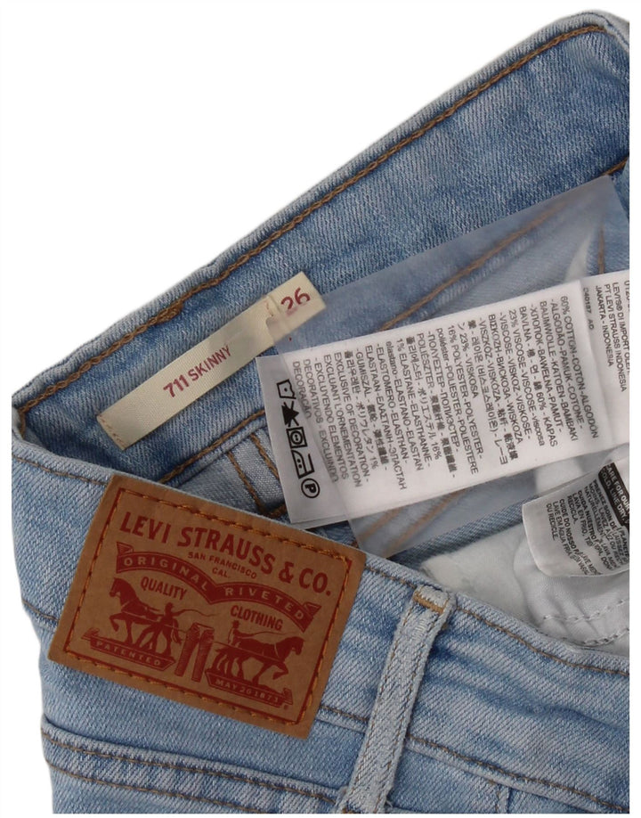 Damskie jeansy Levi's 711 Skinny W26 L28 Niebieskie bawełniane