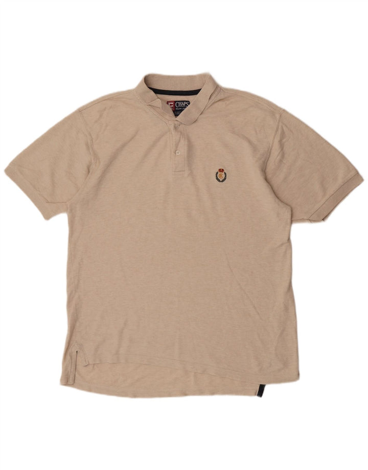 Męska koszulka polo CHAPS RALPH LAUREN, bawełniana w kolorze średniego beżu, w plamki