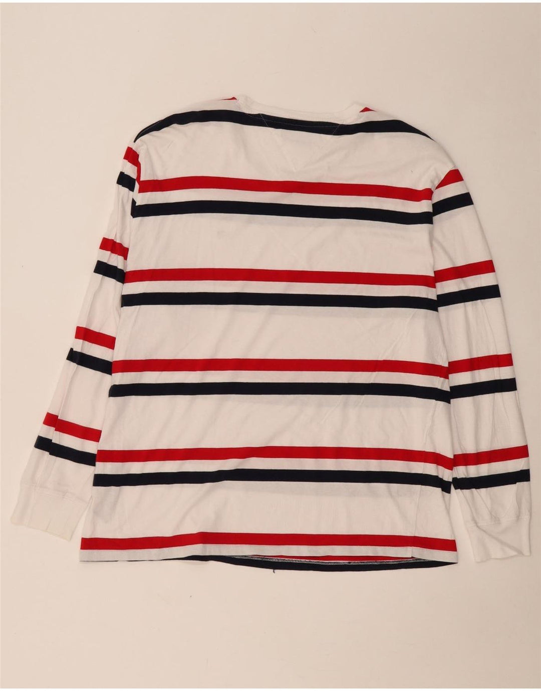 TOMMY HILFIGER Męski top z długim rękawem XL, bawełniany w białe paski