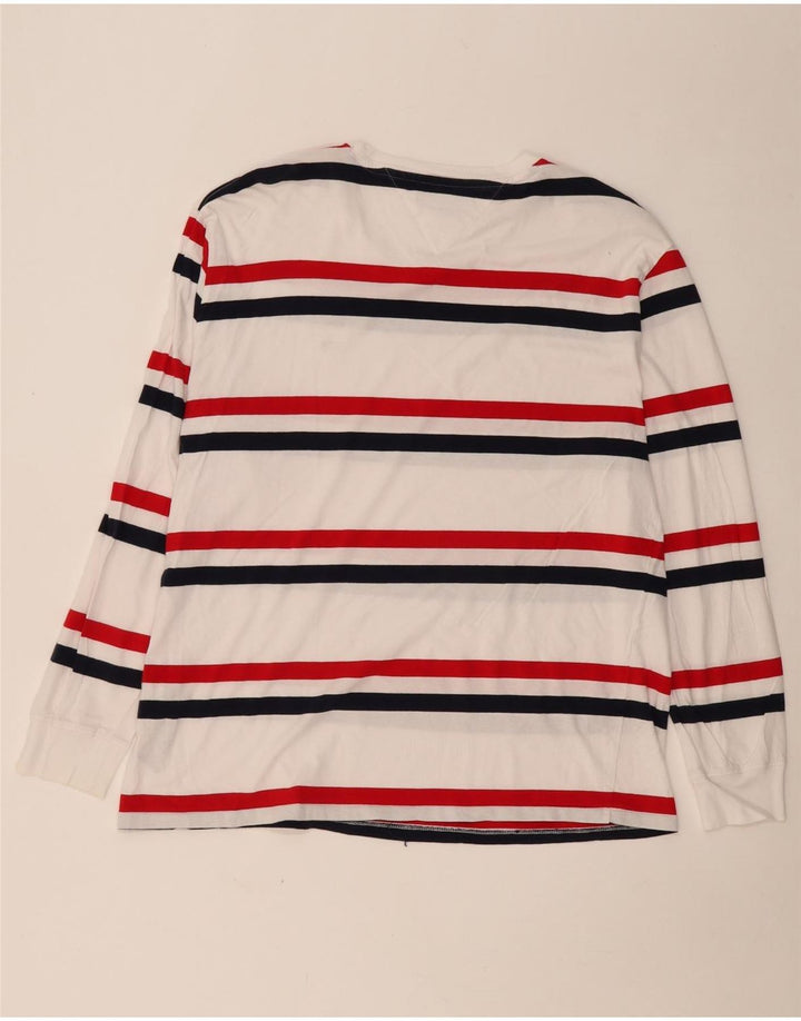 TOMMY HILFIGER Męski top z długim rękawem XL, bawełniany w białe paski