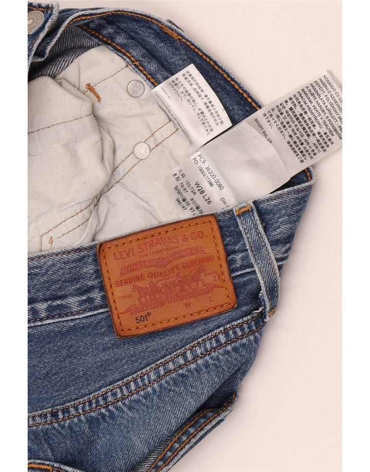 Damskie jeansy Levi's 501 Crop Straight W28 L26 Niebieskie bawełniane