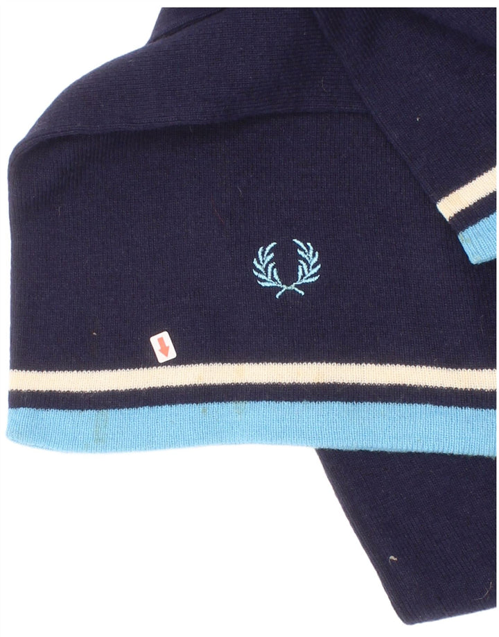 Męski prostokątny szalik Fred Perry, jeden rozmiar, granatowy nylon w paski