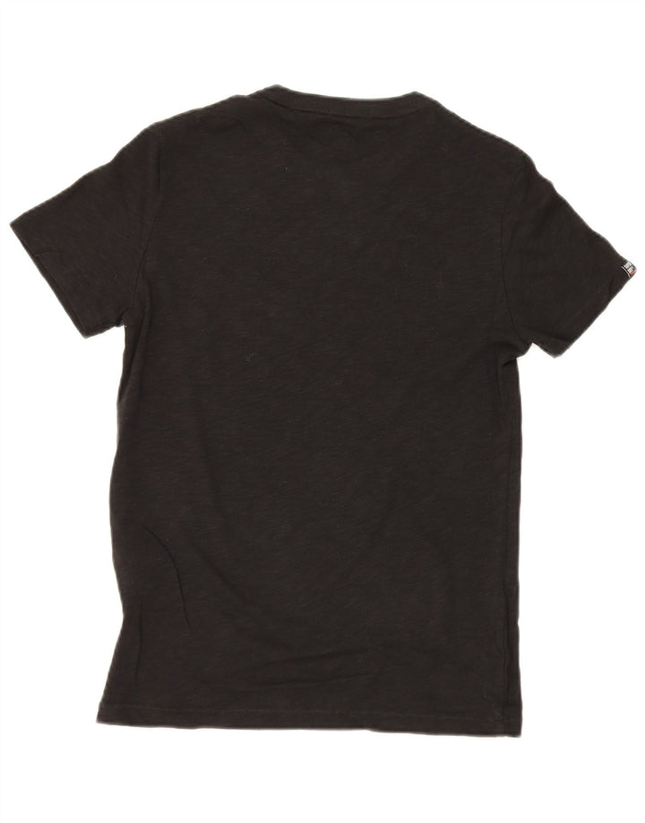 T-shirt męski Superdry, mały, czarny, bawełniany z blokami kolorów