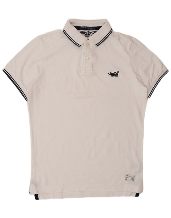 Męska koszulka polo SUPERDRY XL, biała, bawełniana