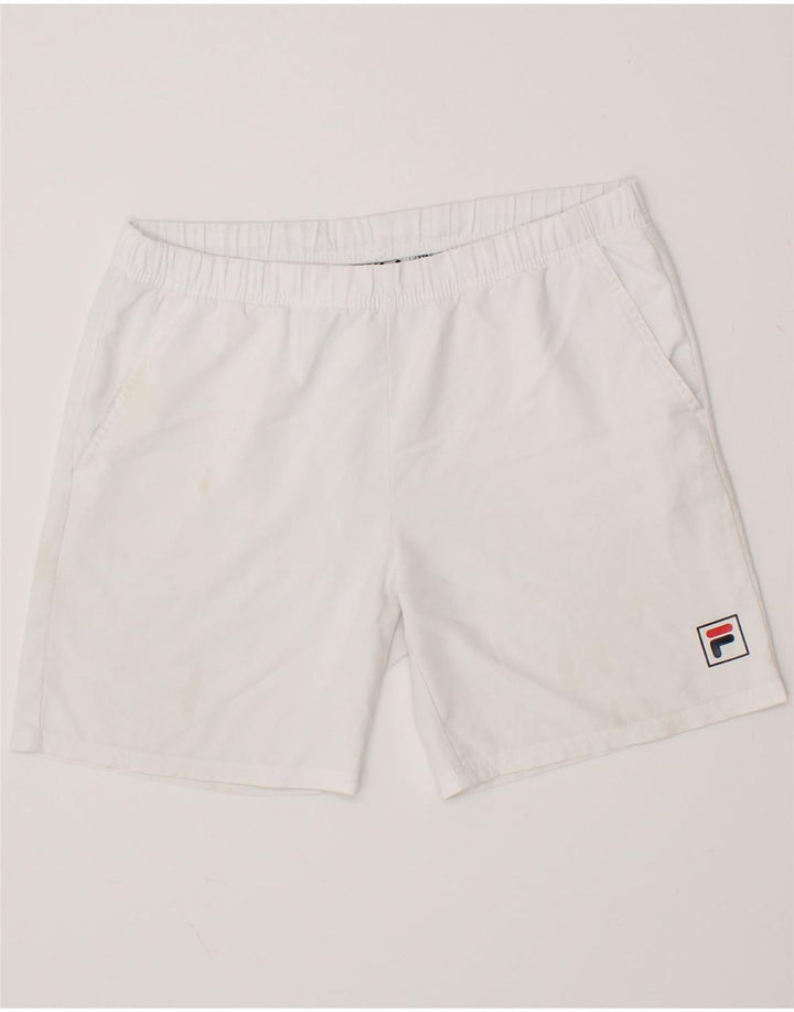 FILA Boys Sport Shorts 11-12 Years White Polyester Vintage Fila and Second-Hand Fila from Messina Hembry 