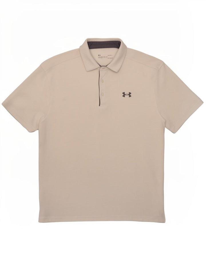 Męska koszulka polo Under Armour, duża, biała, poliestrowa, sportowa
