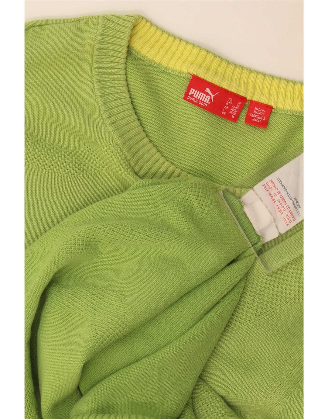 Męski sweter Puma z okrągłym dekoltem, średnio zielony, bawełniany