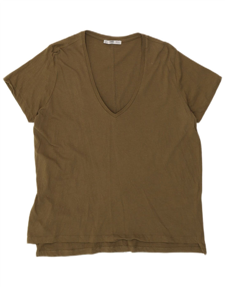 T-shirt damski Zara Top UK 16, duży khaki