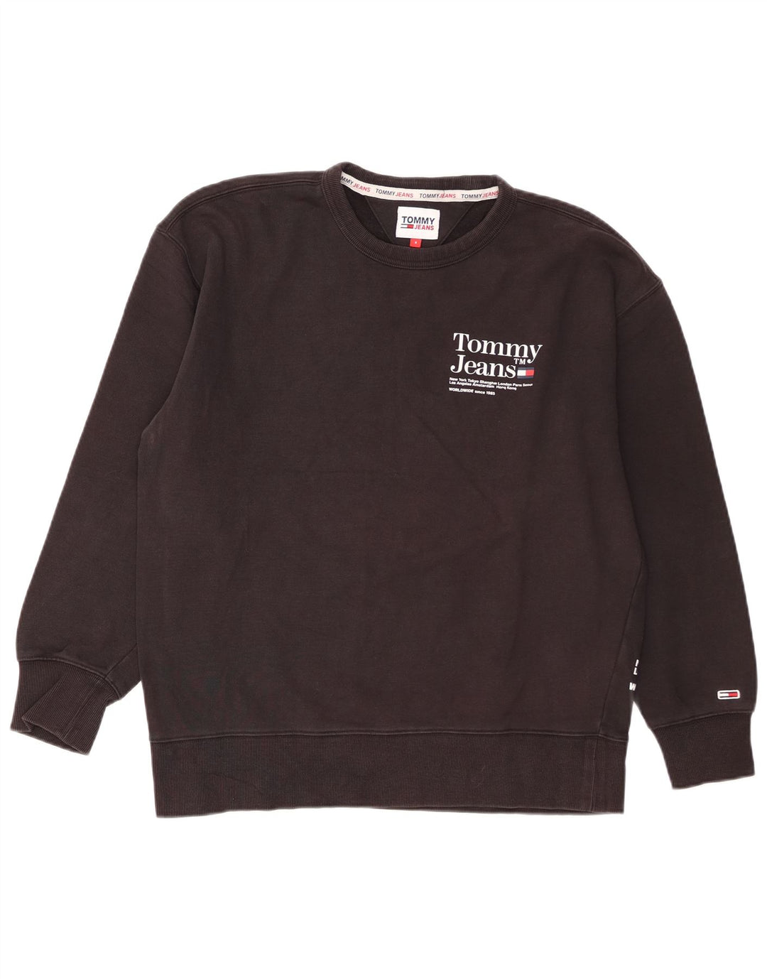 Męska bluza z grafiką Tommy Hilfiger, mała, czarna, bawełniana