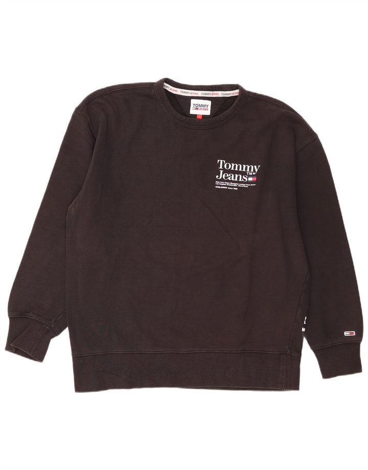 Męska bluza z grafiką Tommy Hilfiger, mała, czarna, bawełniana
