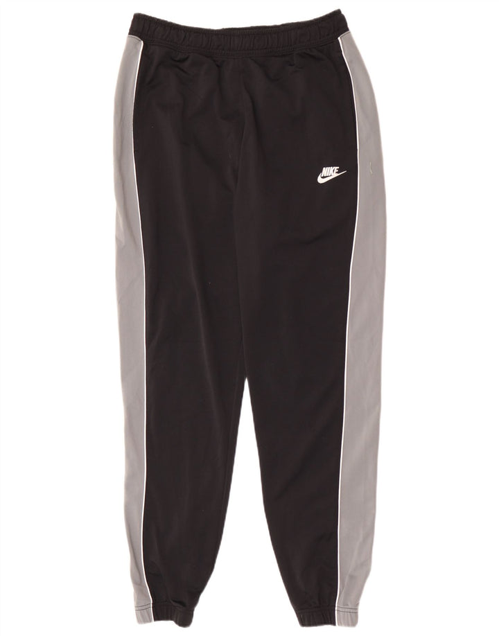 Męskie spodnie dresowe Nike Joggery, duży czarny poliester z blokami kolorów