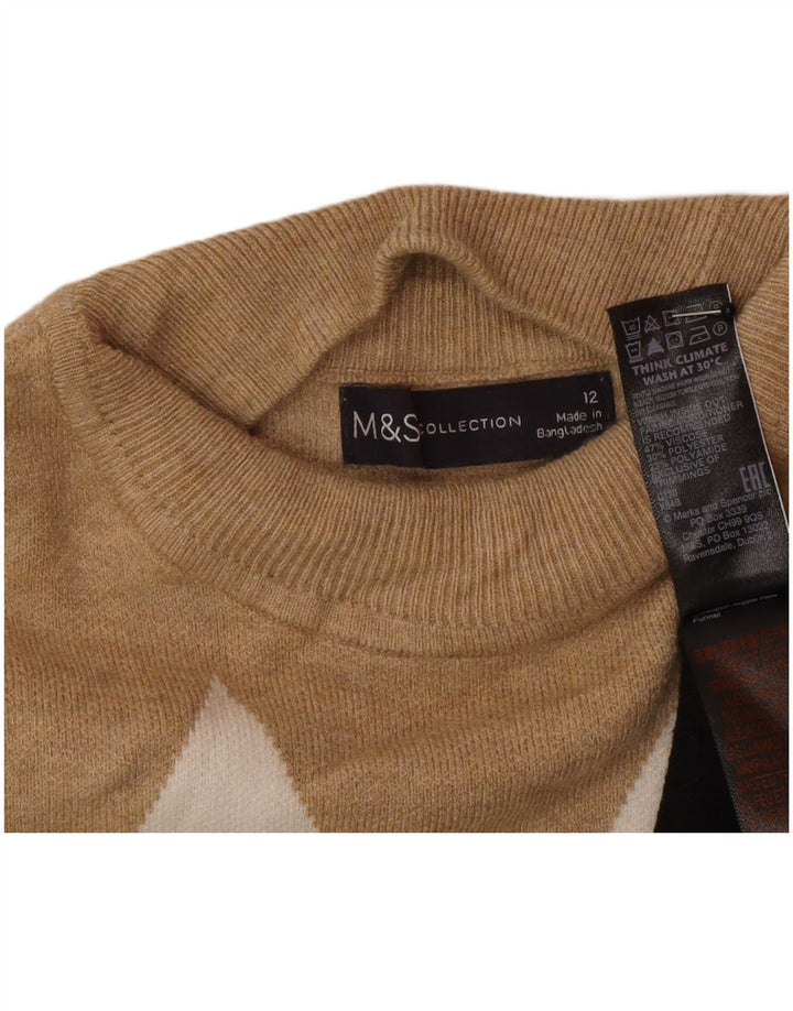 Marks & Spencer Damski sweter z golfem, UK 12, średni wielokolorowy