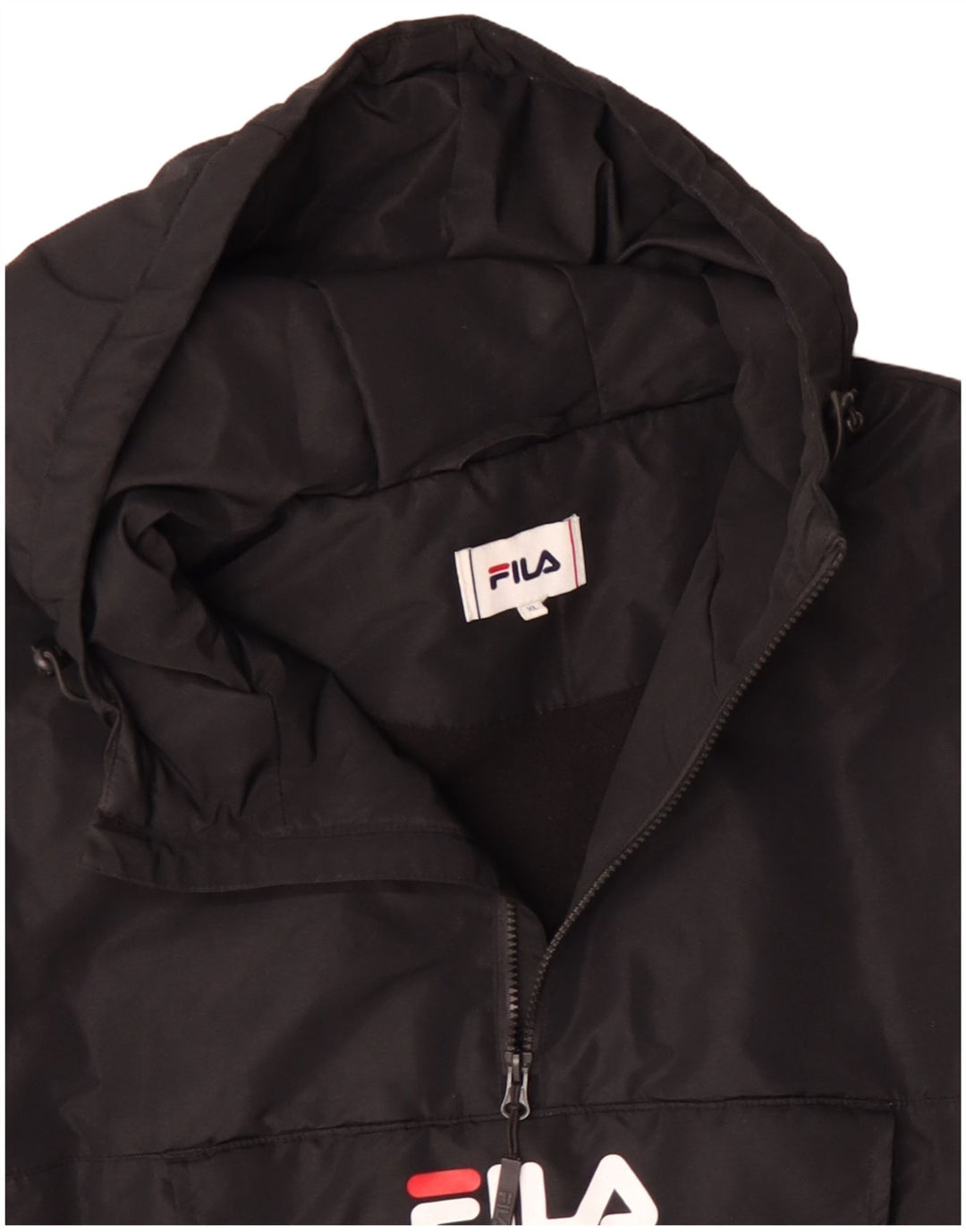 Męska kurtka Anorak z kapturem FILA UK 42 XL, czarny poliester