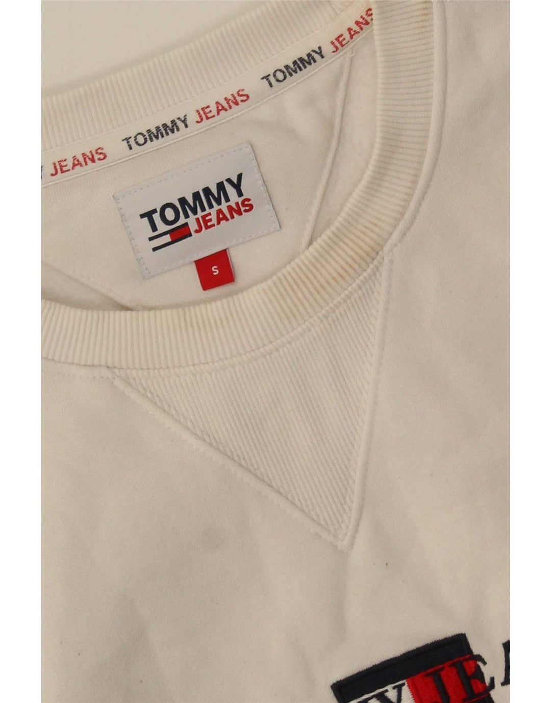 Męska bluza z grafiką Tommy Hilfiger, mała, biała, bawełniana