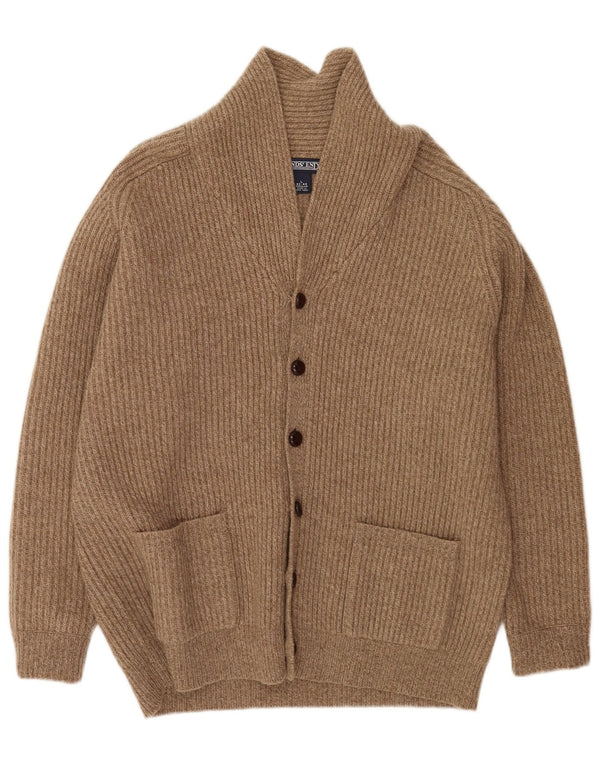 Męski sweter rozpinany Lands End o regularnym kroju, UK 42/44, duży brązowy