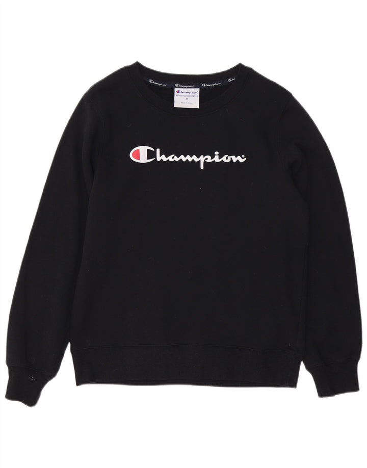 Damska bluza z grafiką Champion UK 14, średnia czarna bawełna