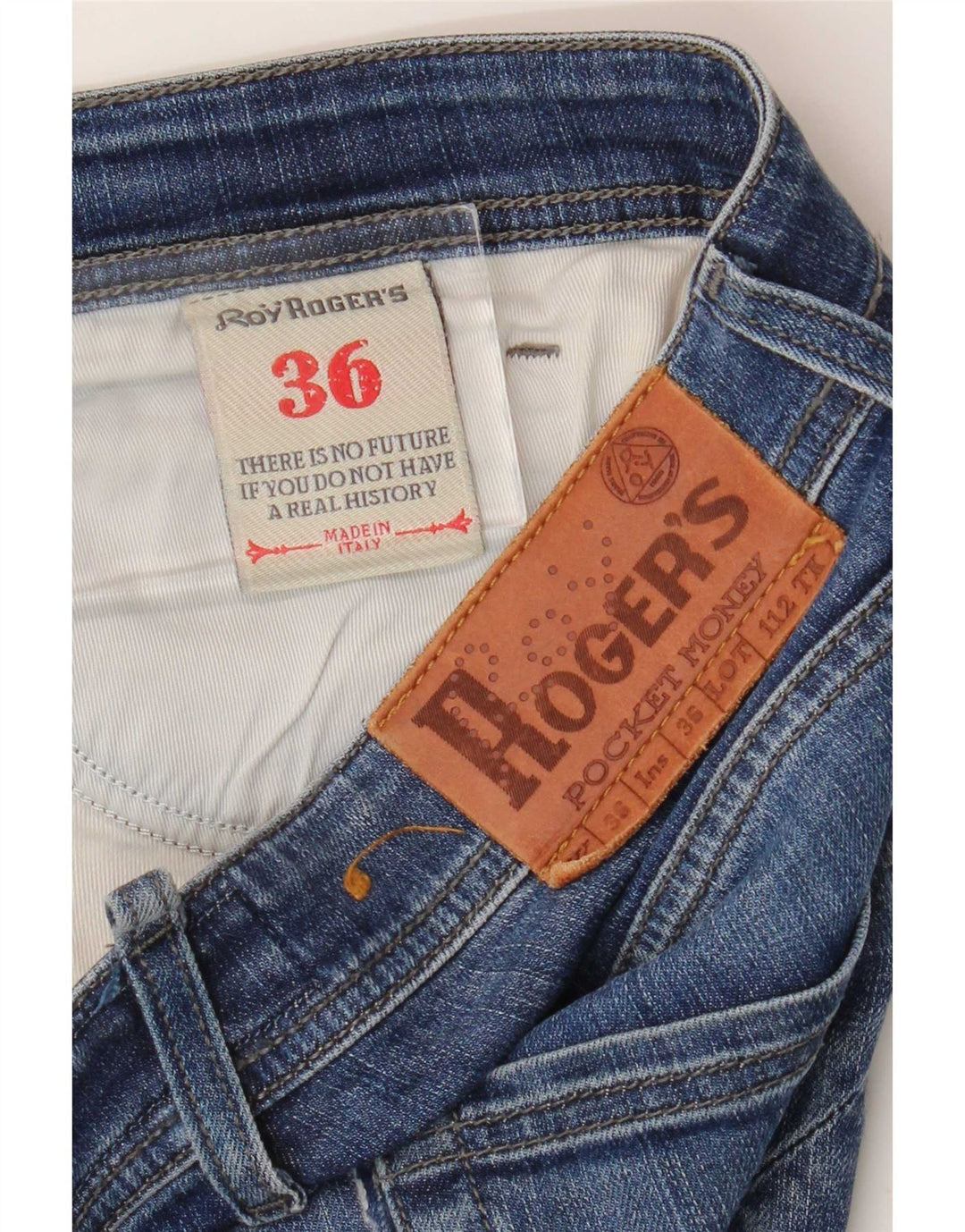 Męskie jeansy slim Roy Rogers W36 L29 Niebieskie bawełniane
