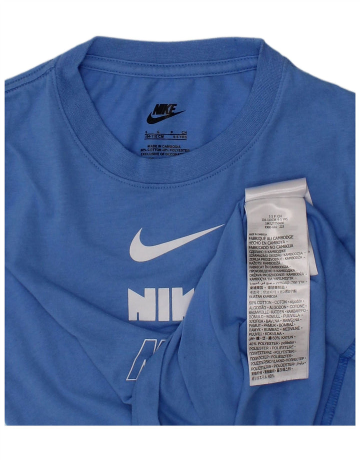 NIKE Boys Graphic T-Shirt Top 4-5 Years Small  Blue Cotton Vintage Nike and Second-Hand Nike from Messina Hembry 