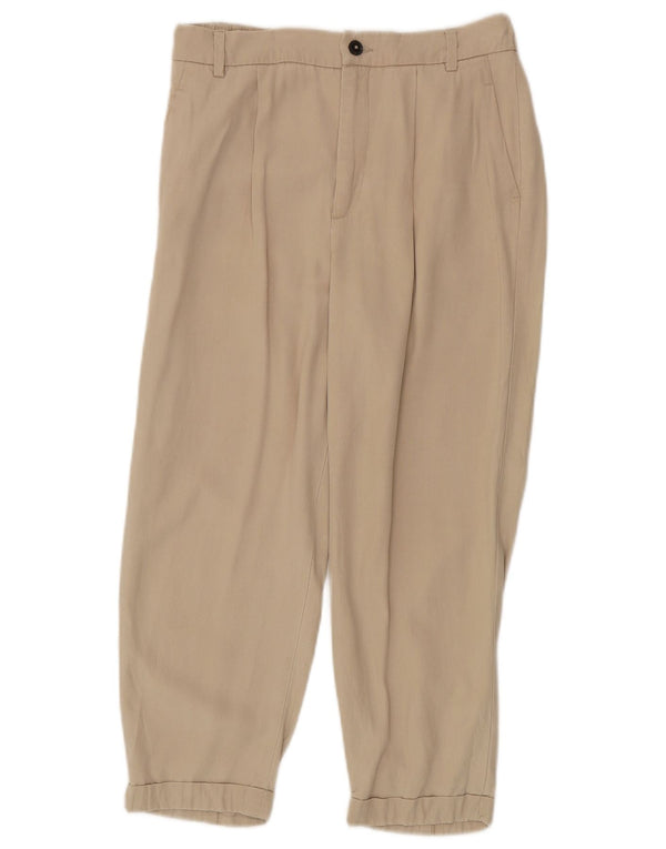 Damskie zwężane spodnie chino Zara małe W26 L22 beżowy Lyocell