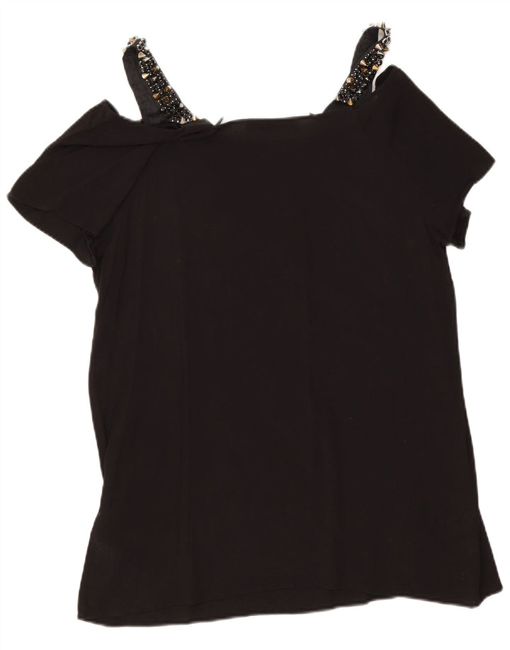 Damski top z odkrytymi ramionami Trussardi IT 48 XL, czarna wiskoza