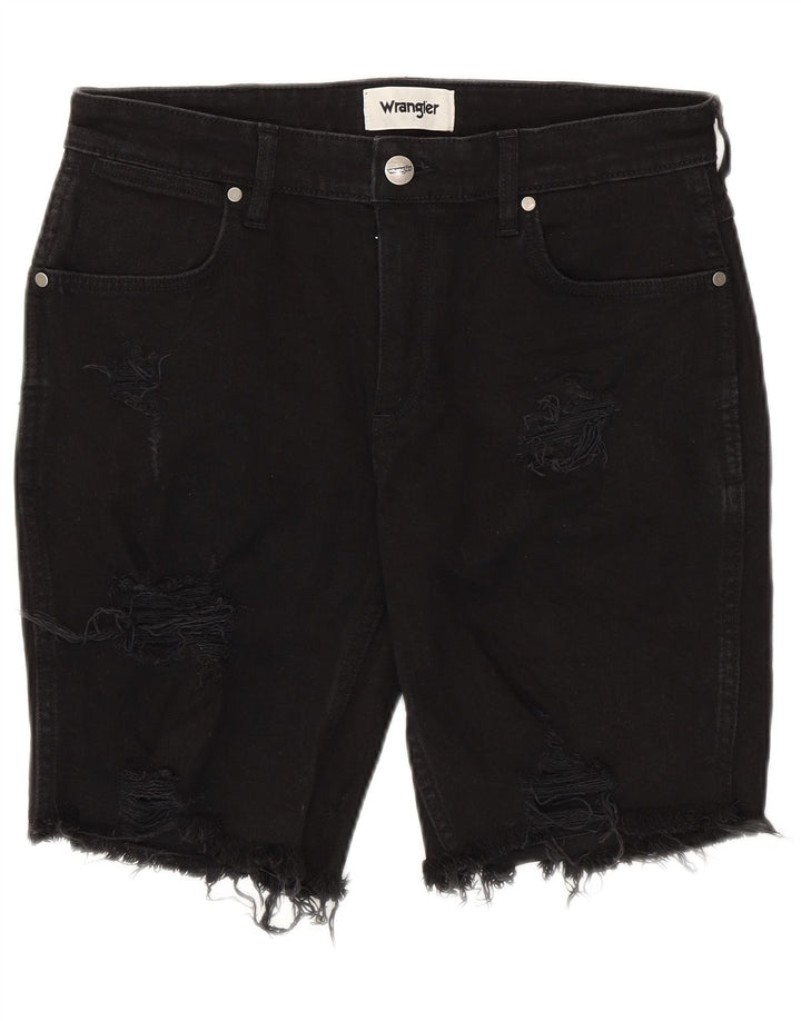 Męskie spodenki jeansowe Wrangler W32 w średnim kolorze, czarne, bawełniane