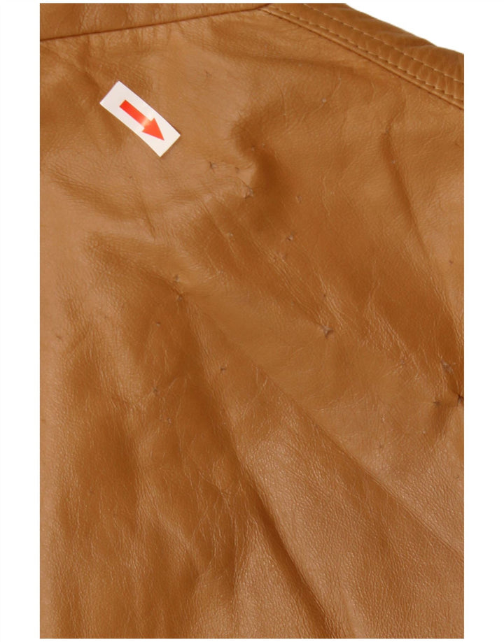 Vintage męski płaszcz skórzany IT 52 XL brązowa skóra