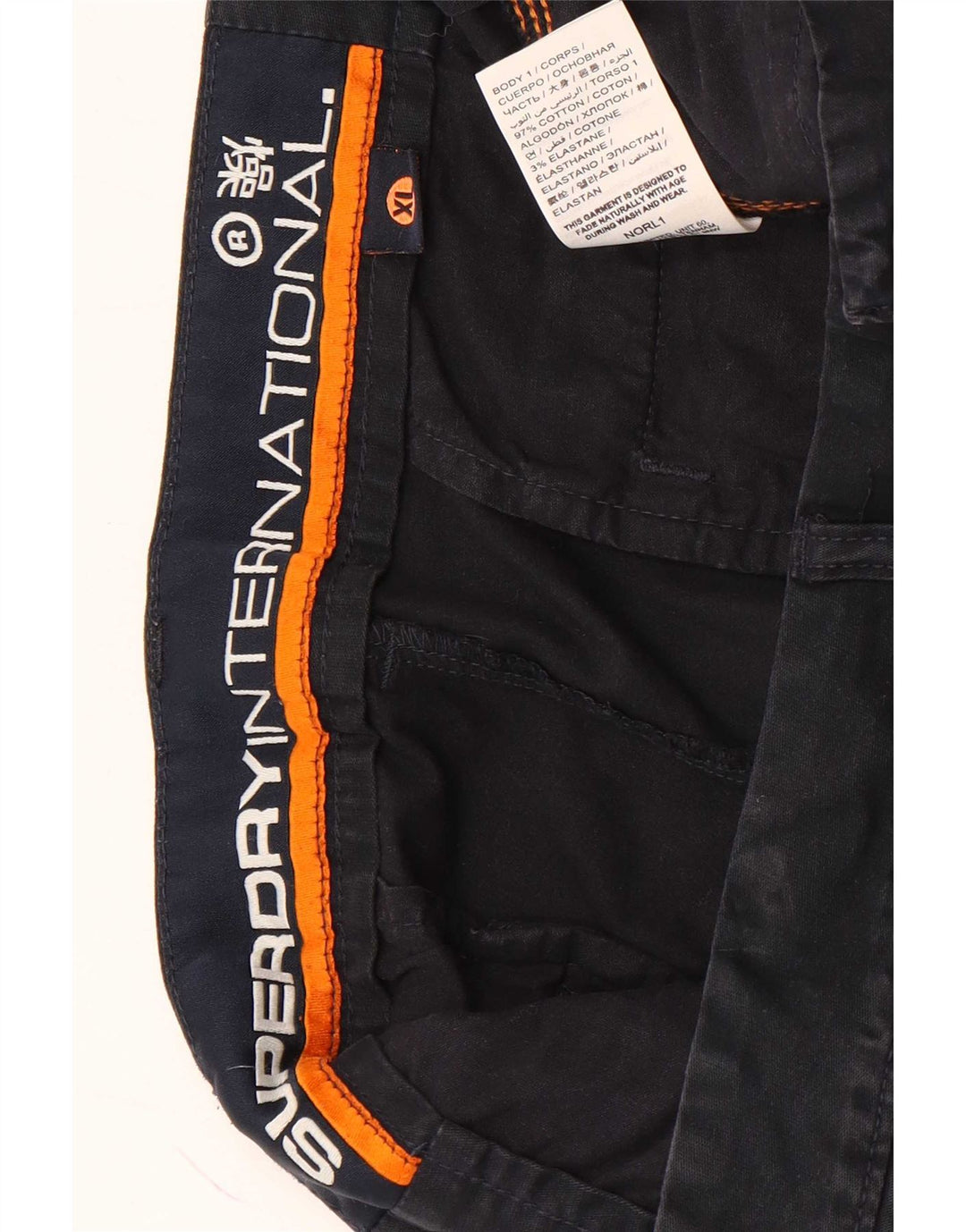 Męskie spodenki chino Superdry XL W36, czarne, bawełniane