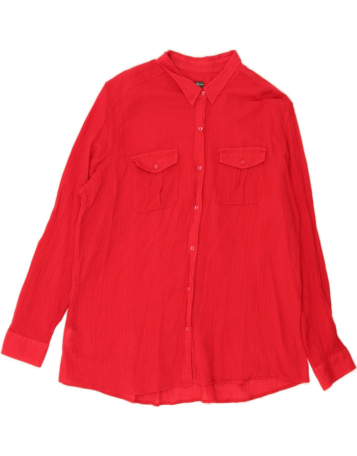 EDDIE BAUER Womens Oversized Shirt UK 20 2XL Red Cotton Vintage Eddie Bauer and Second-Hand Eddie Bauer from Messina Hembry 