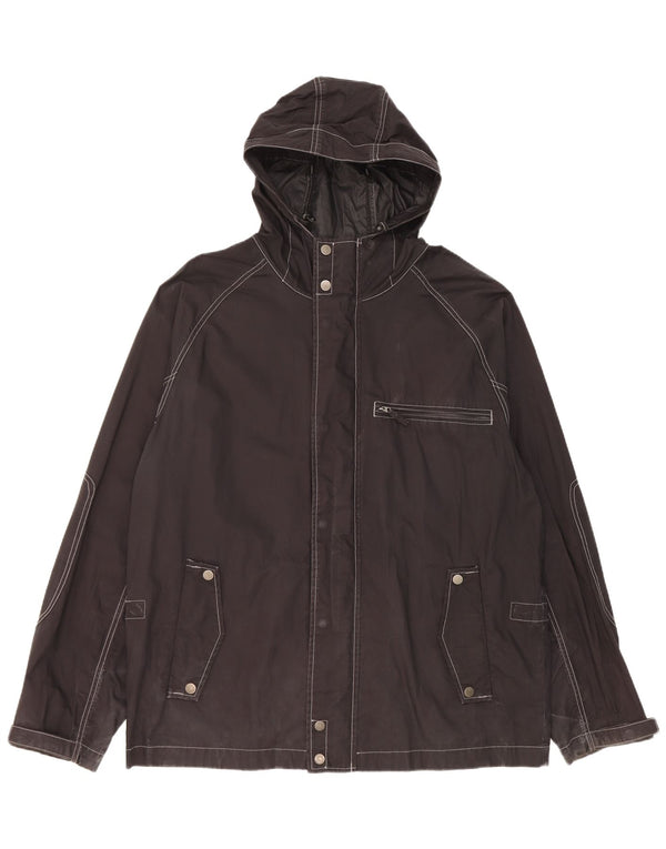 Męska kurtka przeciwdeszczowa z kapturem Tommy Hilfiger UK 42 XL, czarna bawełna