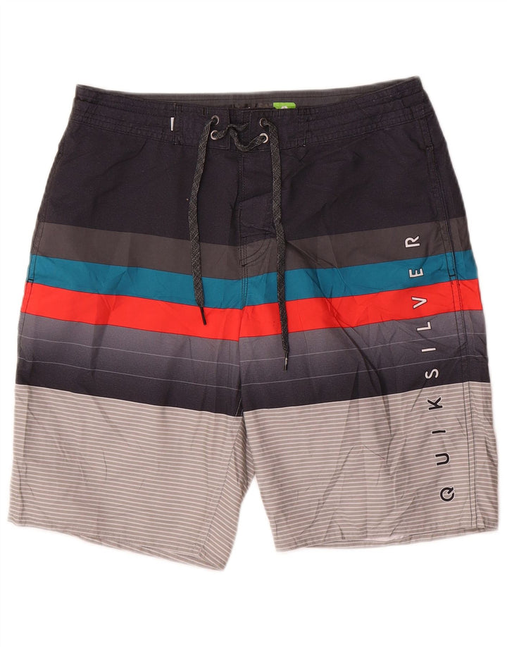 Męskie spodenki kąpielowe Quiksilver z grafiką, średnie, wielokolorowe paski