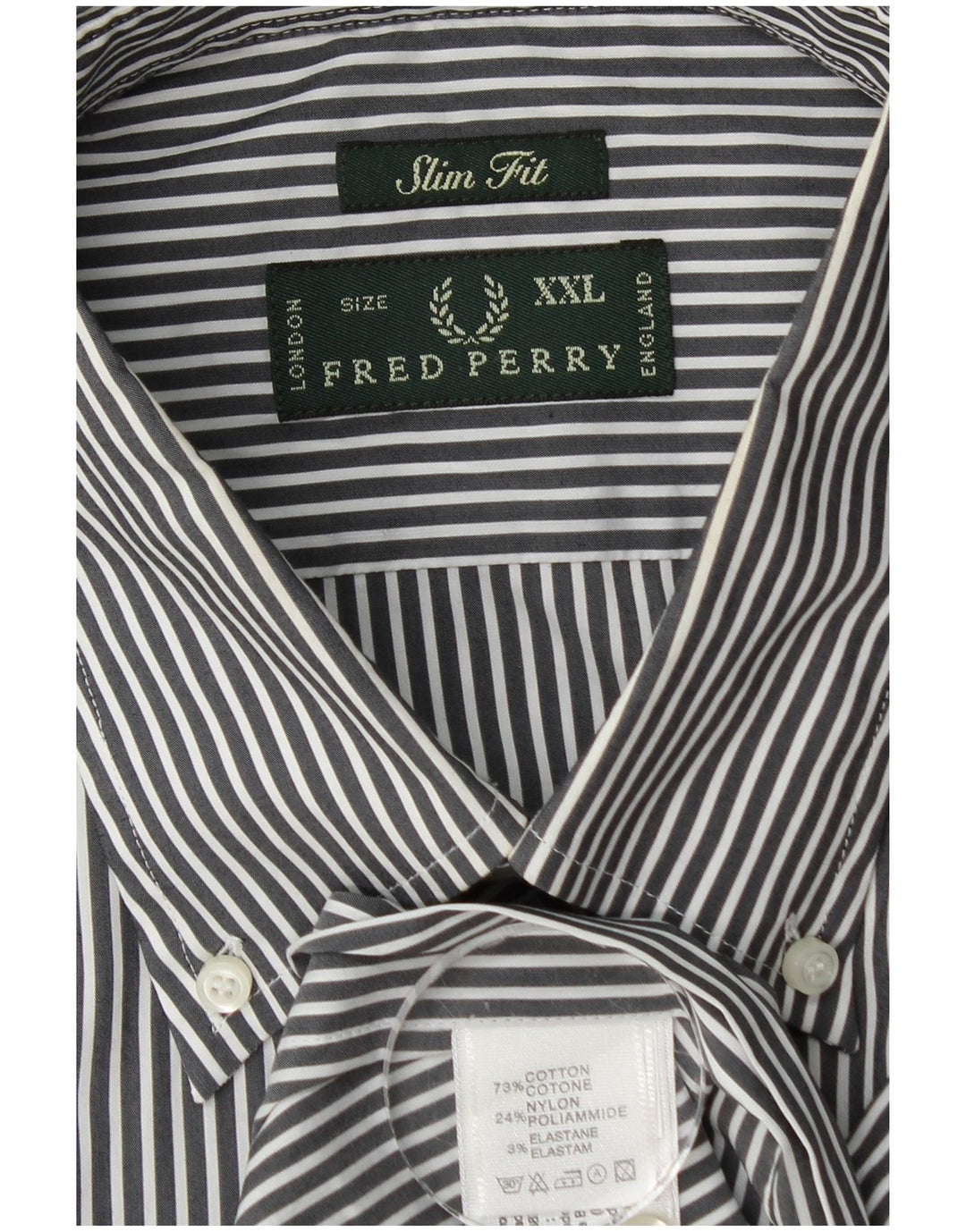 Koszula męska Fred Perry Slim Fit 2XL, granatowa, bawełniana w prążki