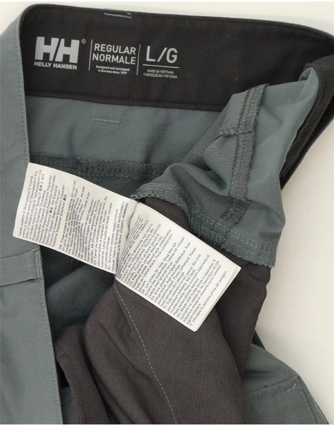 Męskie spodnie cargo Helly Hansen Slim Fit, duże W34 L33, szary, blok kolorów