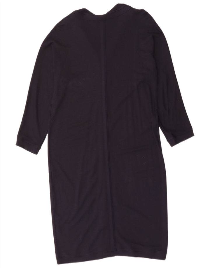 Damska sukienka podstawowa z długim rękawem Jaeger UK 16, duża, granatowa wiskoza