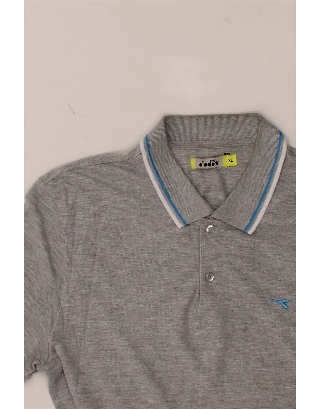 DIADORA Mens Polo Shirt XL Grey Cotton Vintage Diadora and Second-Hand Diadora from Messina Hembry 