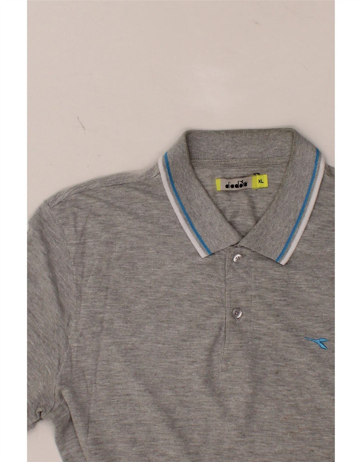 DIADORA Mens Polo Shirt XL Grey Cotton Vintage Diadora and Second-Hand Diadora from Messina Hembry 