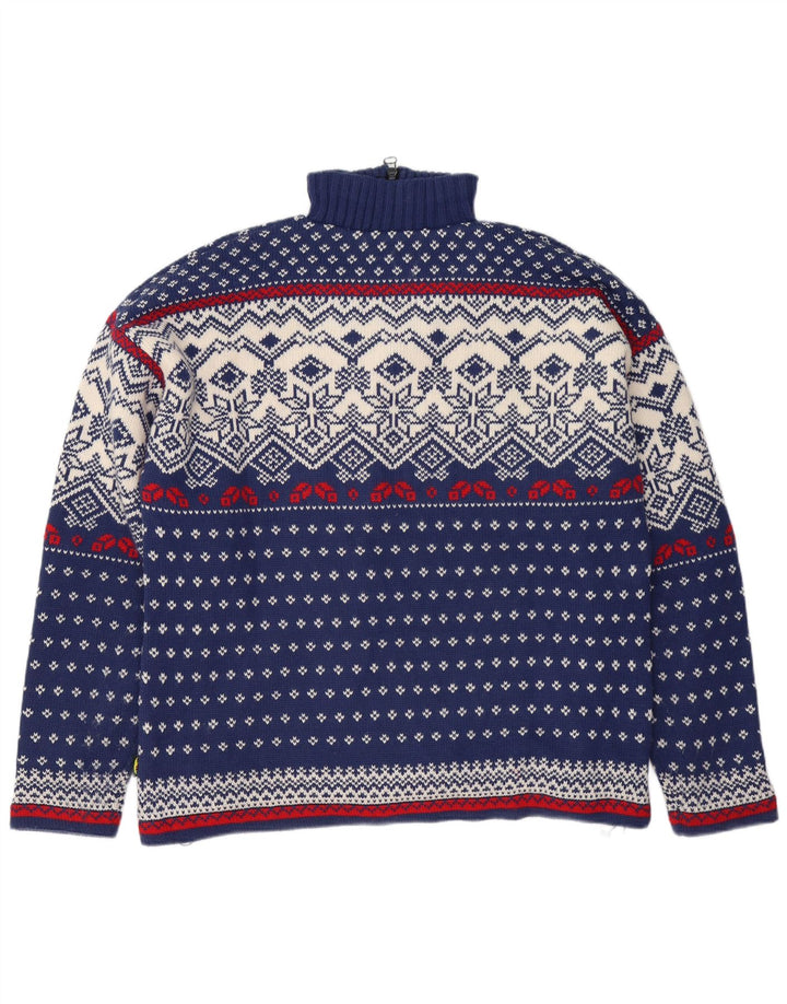Męski sweter OCK z zamkiem błyskawicznym XL granatowy Fair Isle Wool