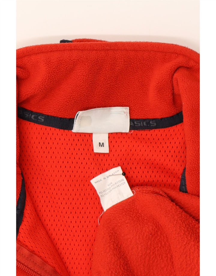 Damski sweter polarowy Asics z zamkiem błyskawicznym, średni czerwony poliester