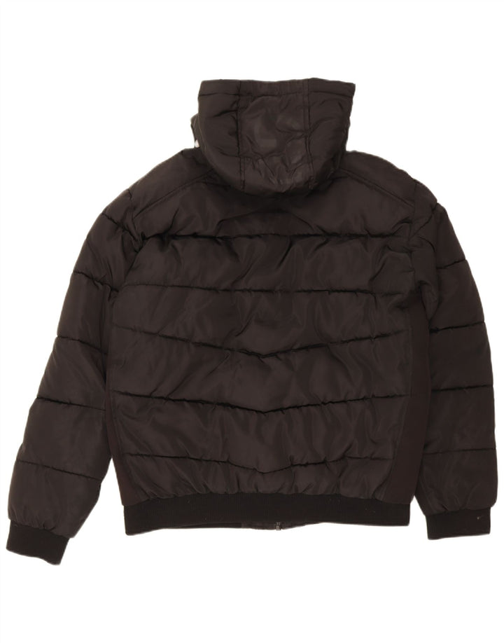 Męska ocieplana kurtka z kapturem Guess UK 42 XL, czarna, poliestrowa