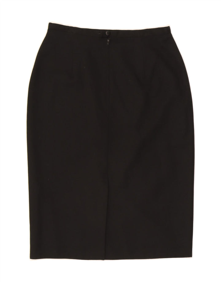 ST. BERNARD Womens Pencil Skirt UK 14 Medium W30  Black Polyester Vintage St. Bernard and Second-Hand St. Bernard from Messina Hembry 