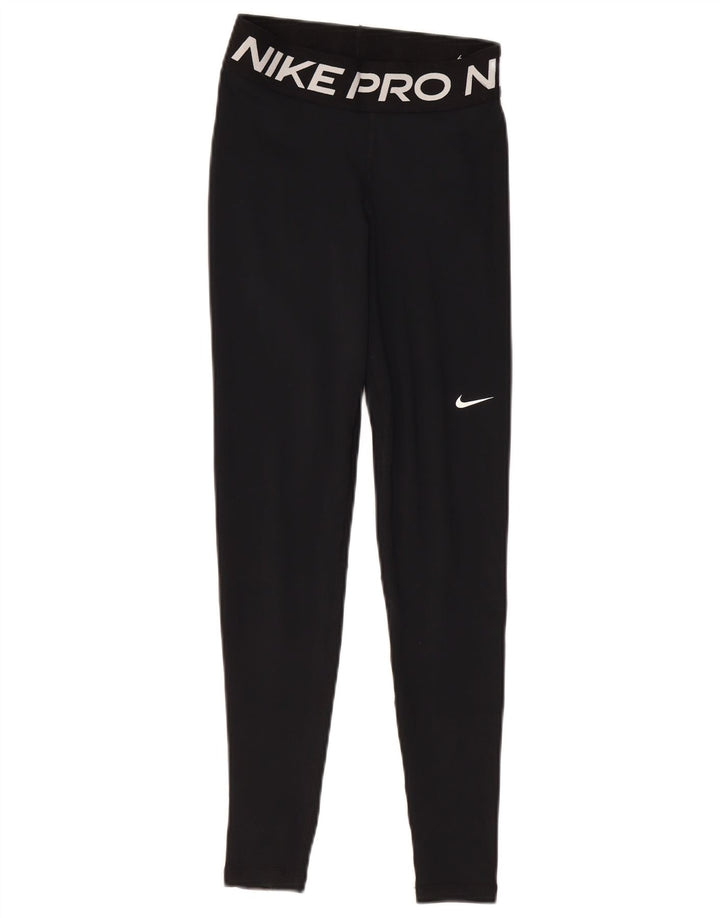 Damskie legginsy NIKE Dri Fit Graphic UK 4 XS, czarny poliester