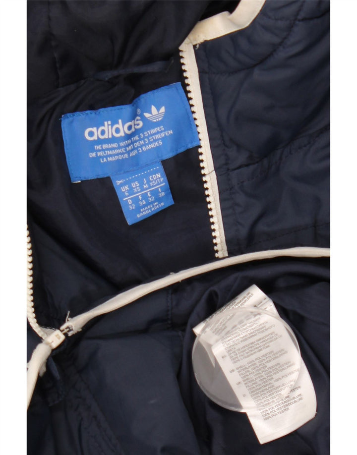 Damska ocieplana kurtka z kapturem Adidas UK 6 XS Granatowy poliester